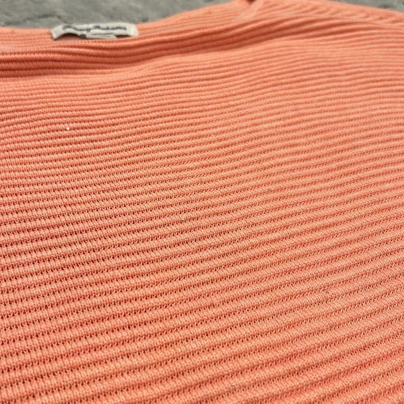 Tommy Bahama Boat Neck Peach Short Sleeve Sweater W/ Micro Iridescent Sequins XS - Picture 7 of 8